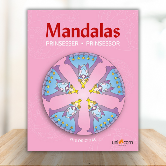 Mandalas coloring book with princesses. From age 4 and up